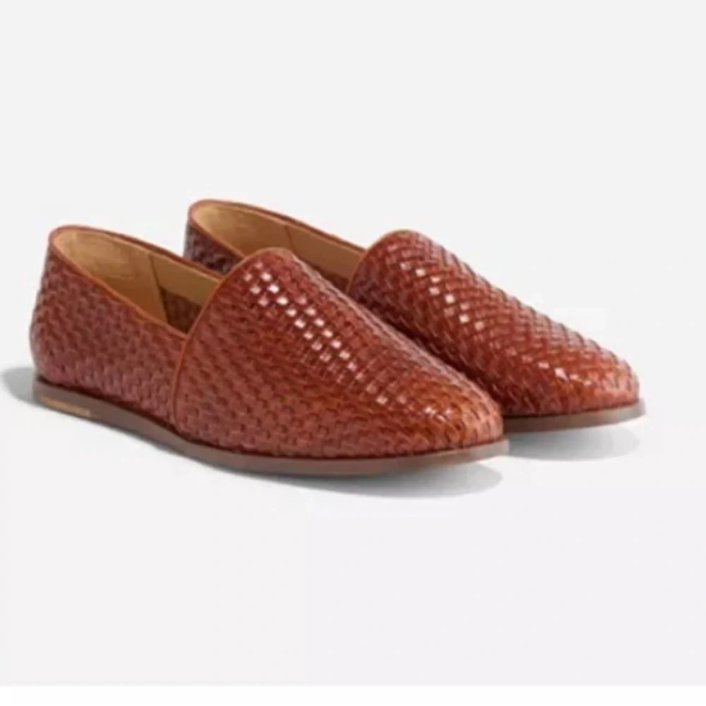Men’s Woven Leather Slip On Loafer Nisolo Alejandro Brown Brandy New Size 11
